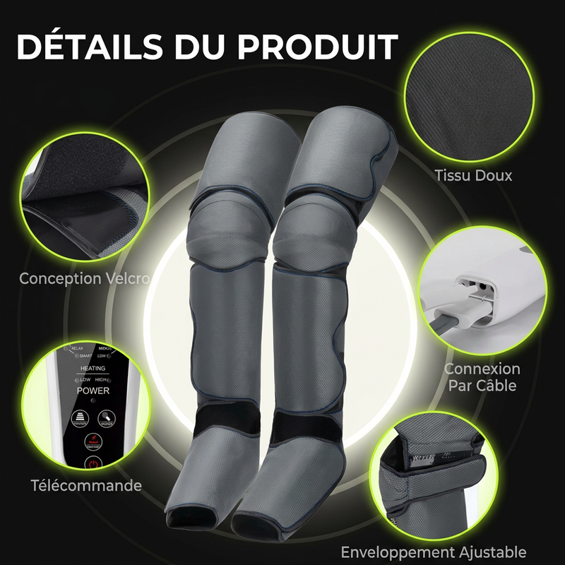 Air Wave Pro - Bottes de Pressothérapie Pneumatique Intelligente Pulsax