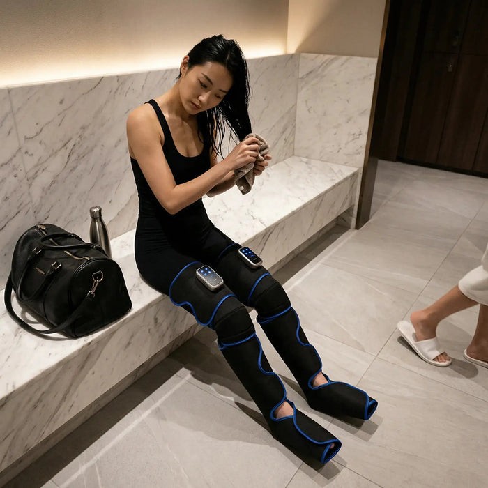 Air Pressure Pro - Bottes de Massage par Compression d'Air 360° Pieds et Mollets, Chaleur Intégrée Pulsax