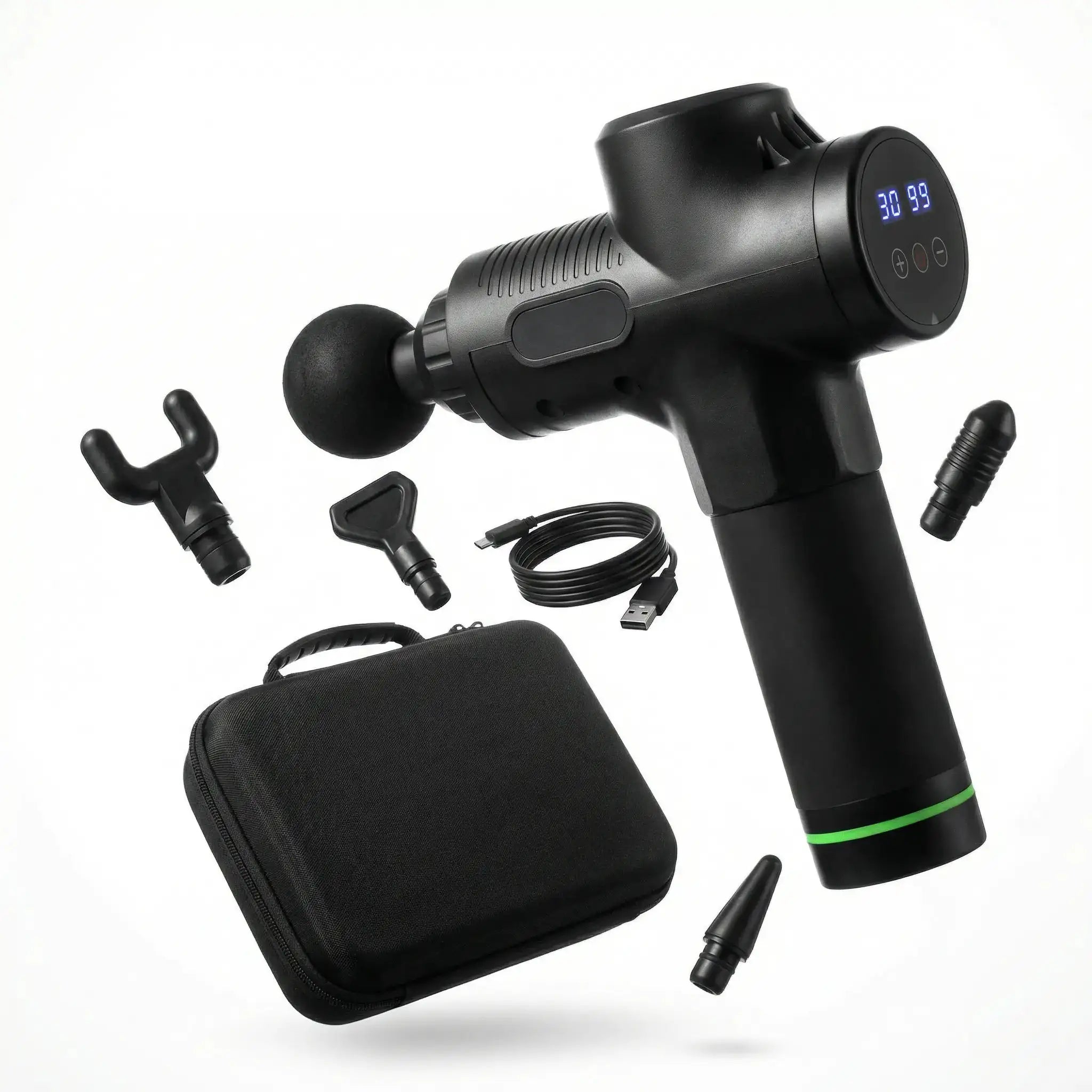 Pistolet de Massage à Percussion DeepHit Pro — Chaleur et Froid, 6 Vitesses, Moteur Silencieux, Portable Pulsax