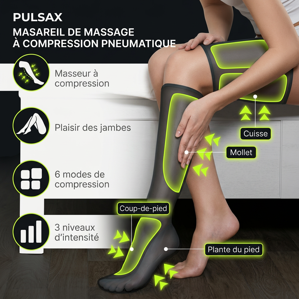 Air Pressure Pro - Bottes de Pressothérapie 3 Modes Pulsax